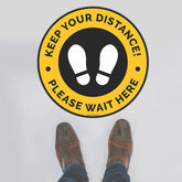 Custom Signs For Business,Please Wait Here Keep Your Distance Floor Sign